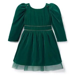 Janie and Jack x Disney Frozen Velvet Dress in Evergreen Forest Size 7